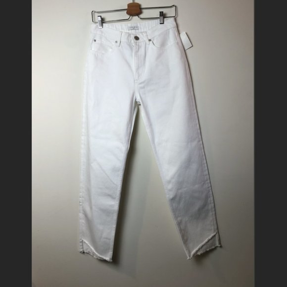 Sandro White Theater Frayed high-rise Step-hem Jeans bnwot - Picture 4 of 10